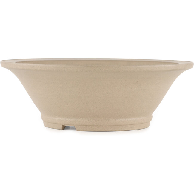 Round unglazed bonsai pot by Itouen - 265 x 265 x 90 mm