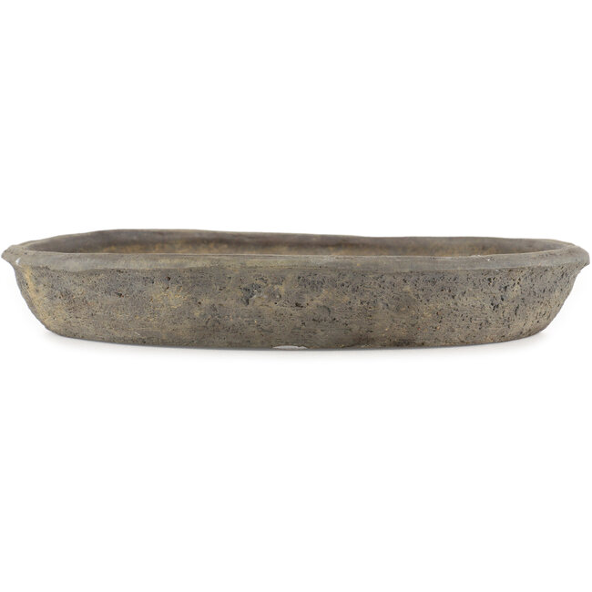 Round unglazed bonsai pot by Tokoname - 325 x 325 x 50 mm