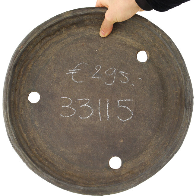 Ronde ongeglazuurde bonsaipot van Tokoname - 325 x 325 x 50 mm