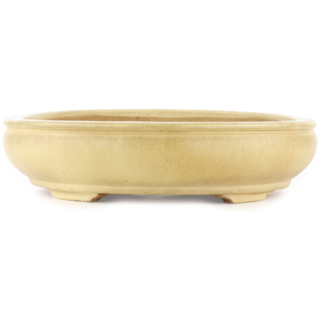 Ovale gebroken witte bonsai pot van Hattori - 440 x 320 x 70 mm