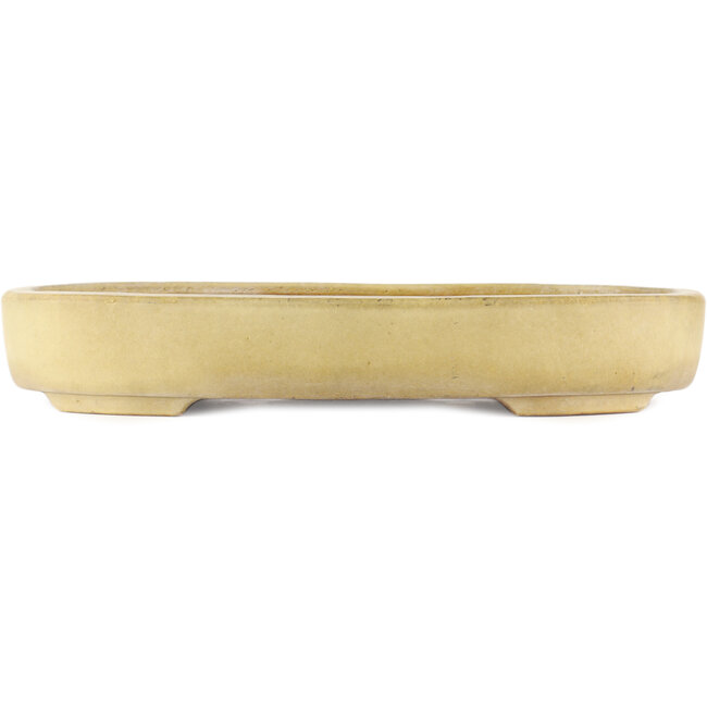 Ovale gebroken witte bonsai pot van Hattori - 500 x 370 x 80 mm