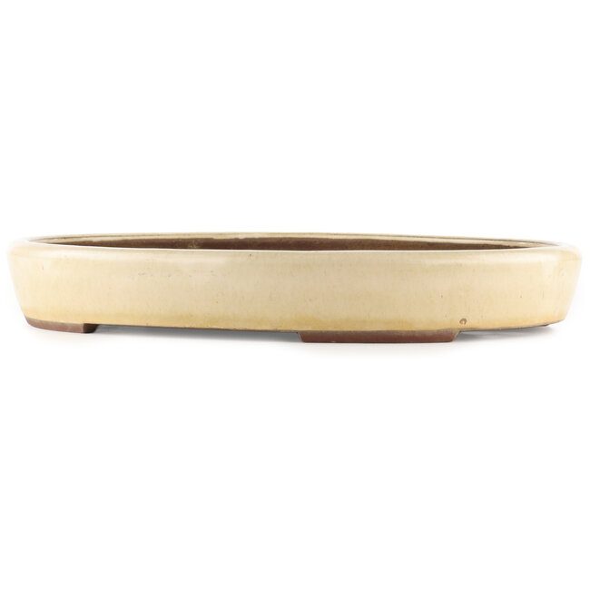 Oval off-white bonsai pot by Yamaaki - 450 x 340 x 65 mm