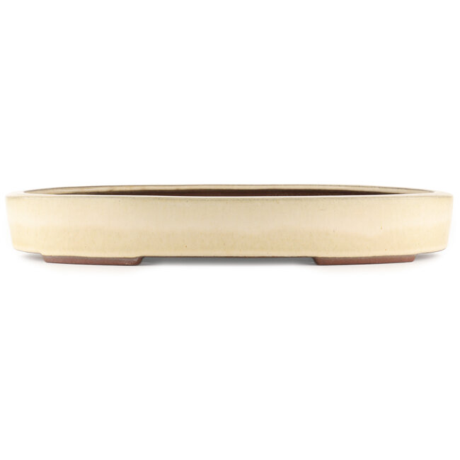 Oval off-white bonsai pot by Yamaaki - 400 x 275 x 55 mm