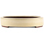 Pot à bonsaï ovale blanc cassé de Yamaaki - 400 x 275 x 55 mm