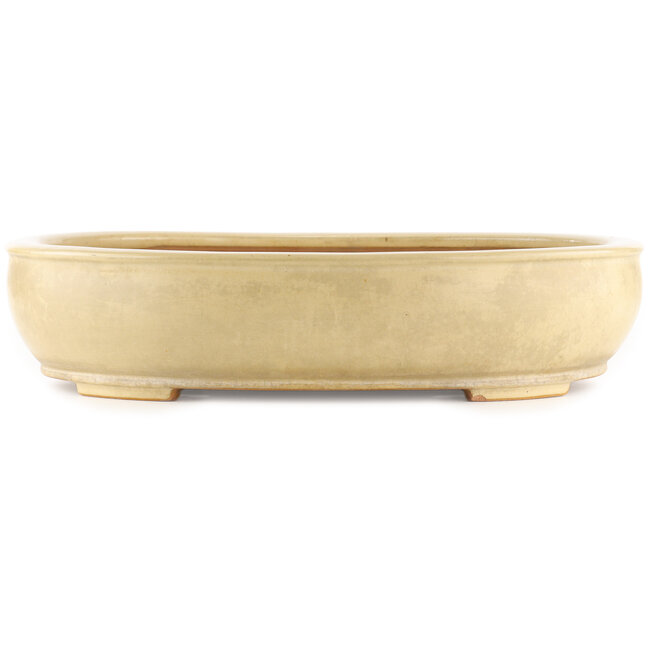 Ovale gebroken witte bonsai pot van Reiho - 440 x 360 x 100 mm