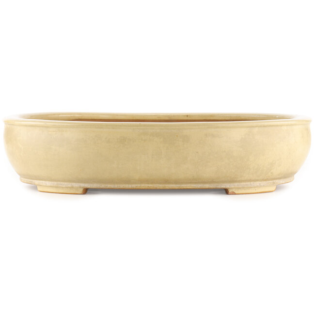 Pot à bonsaï ovale blanc cassé de Reiho - 440 x 360 x 100 mm