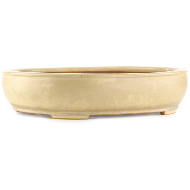 Oval off-white bonsai pot by Reiho - 440 x 360 x 100 mm
