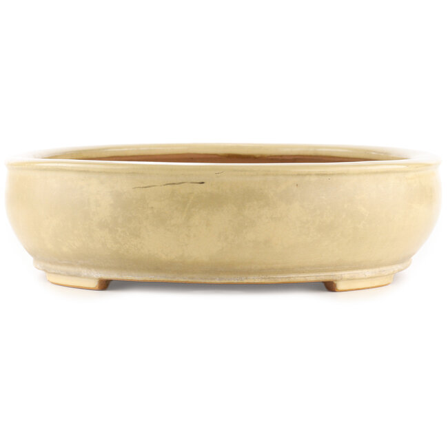 Oval off-white bonsai pot by Reiho - 440 x 360 x 100 mm
