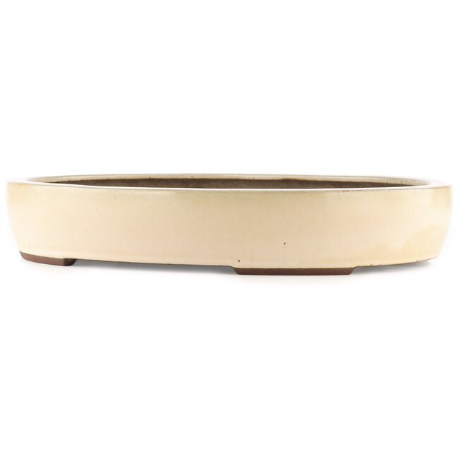 Oval off-white bonsai pot by Yamaaki - 450 x 335 x 75 mm