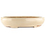 Pot à bonsaï ovale blanc cassé de Hattori - 450 x 360 x 95 mm
