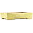 Pot à bonsaï rectangulaire jaune de Reiho - 480 x 335 x 100 mm