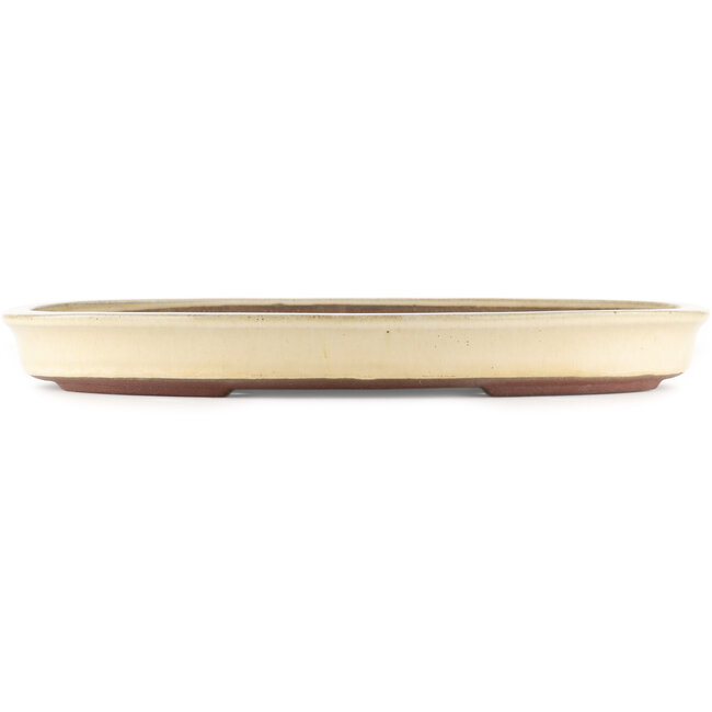 Pot à bonsaï ovale blanc de Yamaaki - 420 x 310 x 45 mm
