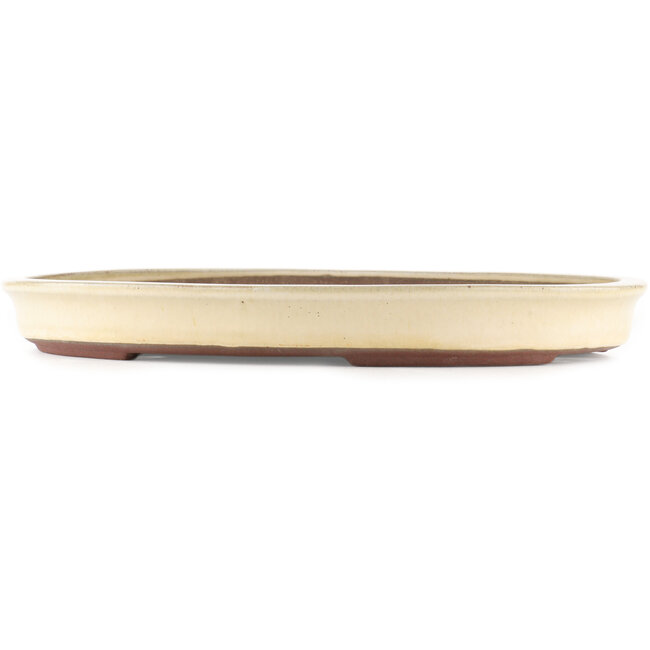 Oval white bonsai pot by Yamaaki - 420 x 310 x 45 mm