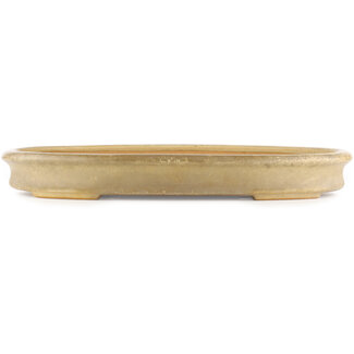 Reihou (Bonsai Matsushita Hiroyuki or Mr.MATSUSHITA Reiji    Master) 525 mm oval beige  bonsai pot by Reiho, Tokoname, Japan