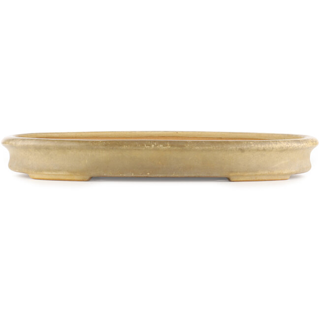 Oval beige  bonsai pot by Reiho - 525 x 370 x 60 mm