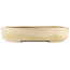 Oval off-white bonsai pot by Hattori - 370 x 285 x 70 mm