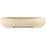 Oval off-white bonsai pot by Hattori - 370 x 285 x 70 mm