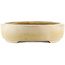 Oval off-white bonsai pot by Hattori - 370 x 285 x 70 mm