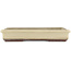 Maceta rectangular para bonsái de color blanco roto de Tokoname - 340 x 250 x 50 mm