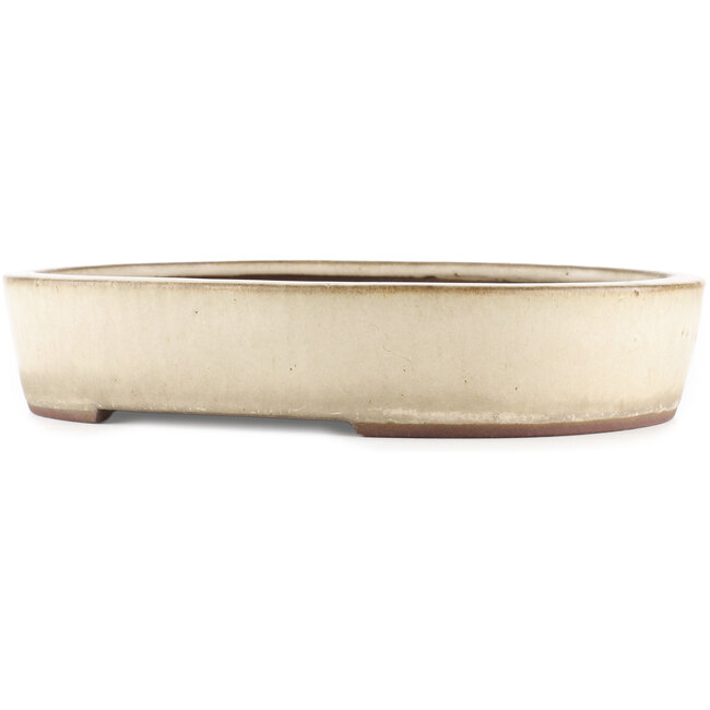 Ovale witte bonsai pot van Yamaaki - 365 x 285 x 70 mm