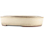 Oval white bonsai pot by Yamaaki - 365 x 285 x 70 mm