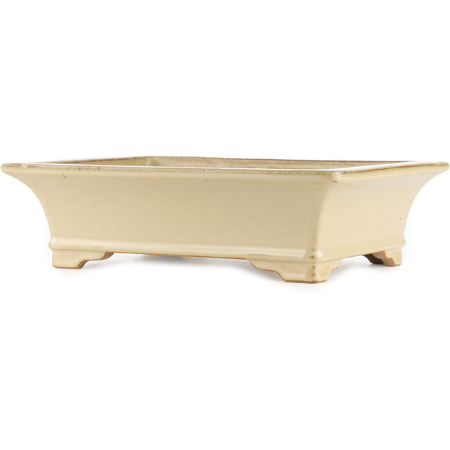 Pot à bonsaï rectangulaire beige de Reiho - 375 x 280 x 105 mm