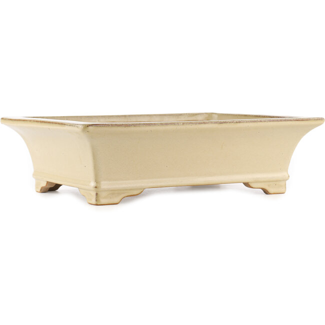 Maceta rectangular beige para bonsái de Reiho - 375 x 280 x 105 mm
