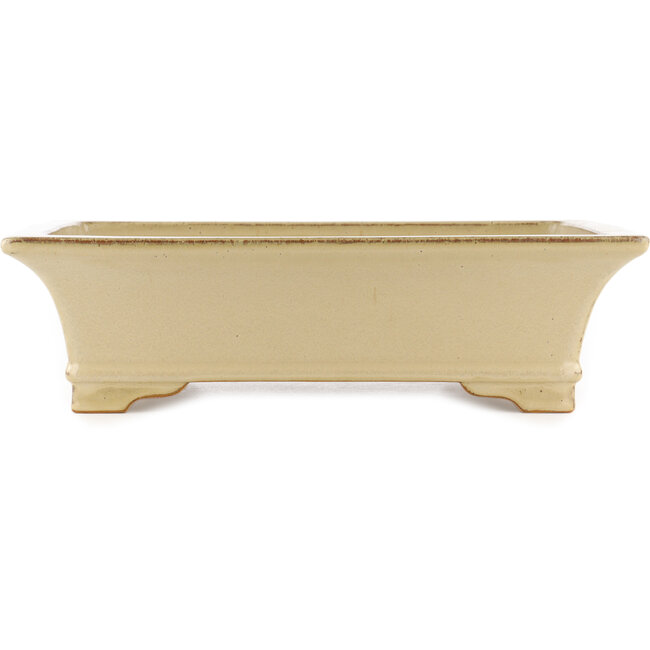 Rechthoekige beige bonsai pot van Reiho - 375 x 280 x 105 mm