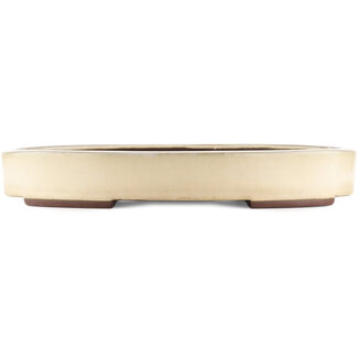  Yamaaki Vaso bonsai ovale bianco da 410 mm di Yamaaki, Tokoname, Giappone