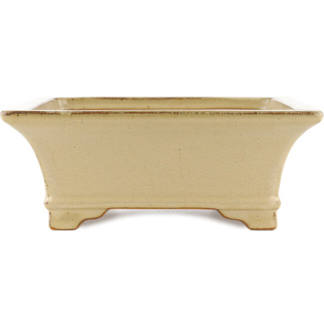 Pot à bonsaï rectangulaire beige de Reiho - 375 x 280 x 105 mm