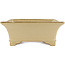 Maceta rectangular beige para bonsái de Reiho - 375 x 280 x 105 mm