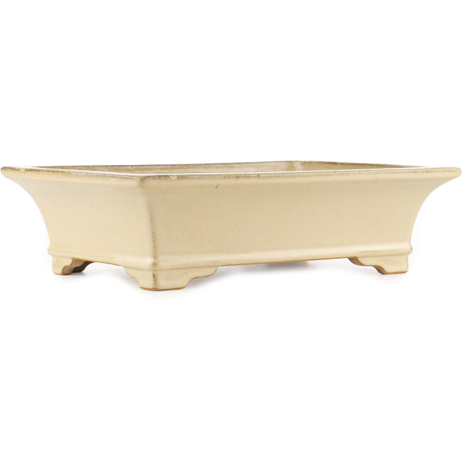 Pot à bonsaï rectangulaire beige de Reiho - 375 x 280 x 105 mm