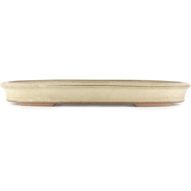 Oval beige  bonsai pot by Hekisui - 470 x 340 x 50 mm