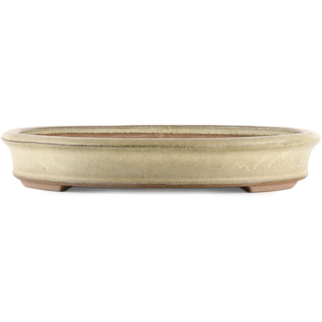 Maceta ovalada beige para bonsái de Hekisui - 470 x 340 x 50 mm