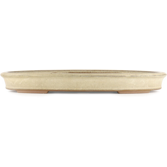Pot à bonsaï ovale beige de Hekisui - 470 x 340 x 50 mm