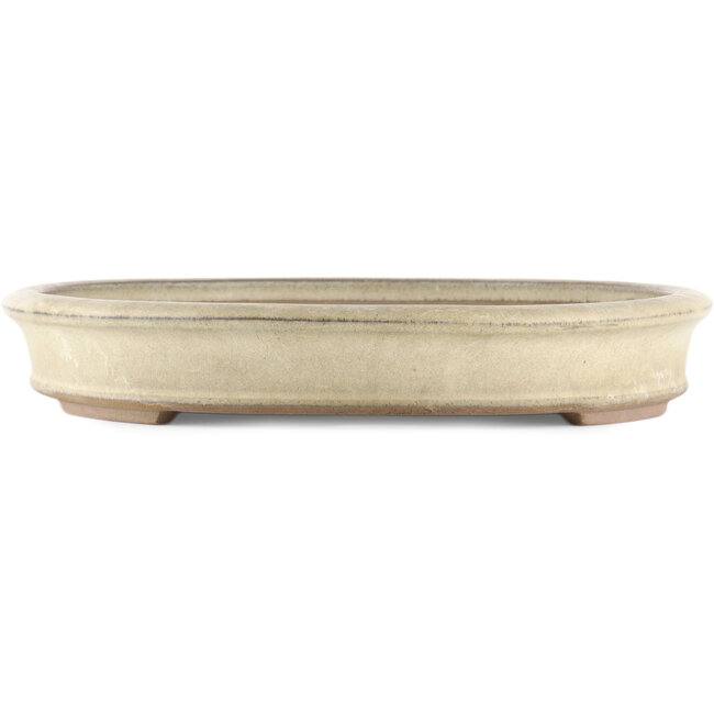 Pot à bonsaï ovale beige de Hekisui - 470 x 340 x 50 mm