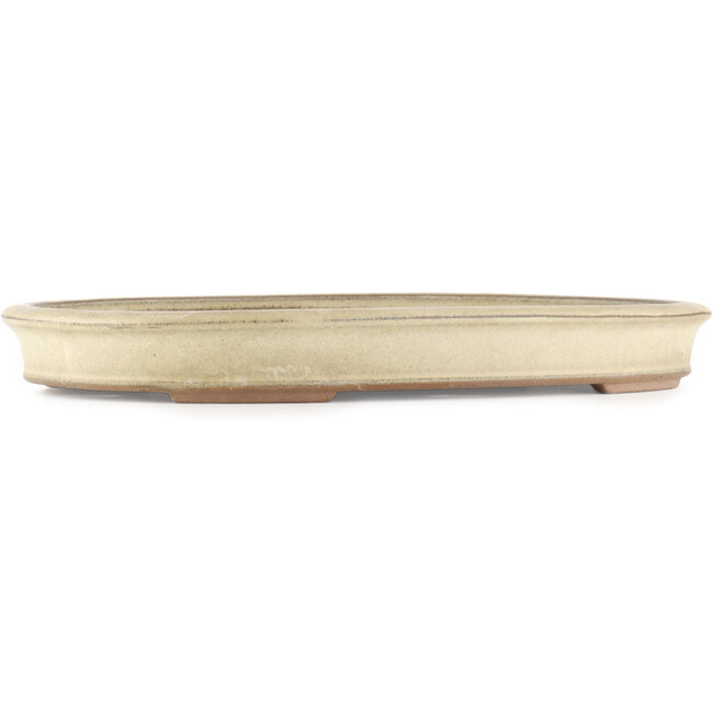 Oval beige  bonsai pot by Hekisui - 470 x 340 x 50 mm