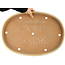 Maceta ovalada beige para bonsái de Yamafusa - 465 x 325 x 35 mm