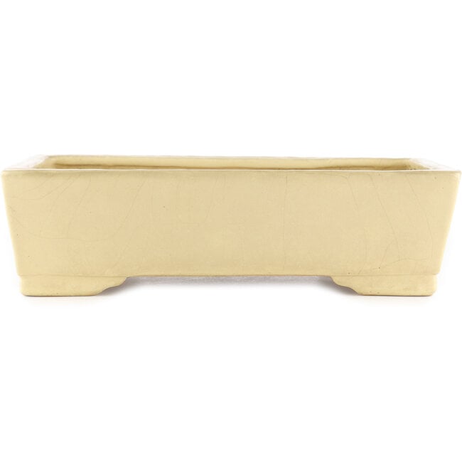 Maceta rectangular beige para bonsái de Shuhou - 375 x 275 x 100 mm