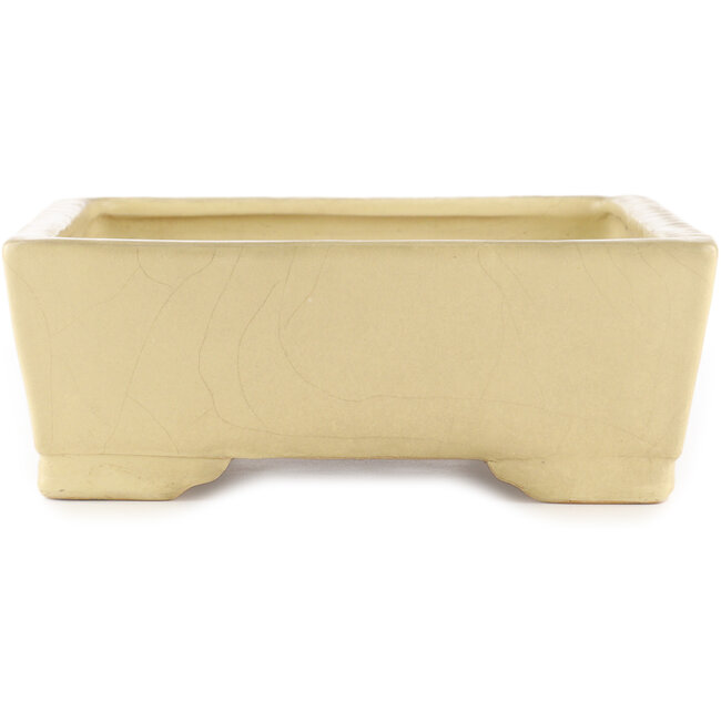 Pot à bonsaï rectangulaire beige de Shuhou - 375 x 275 x 100 mm
