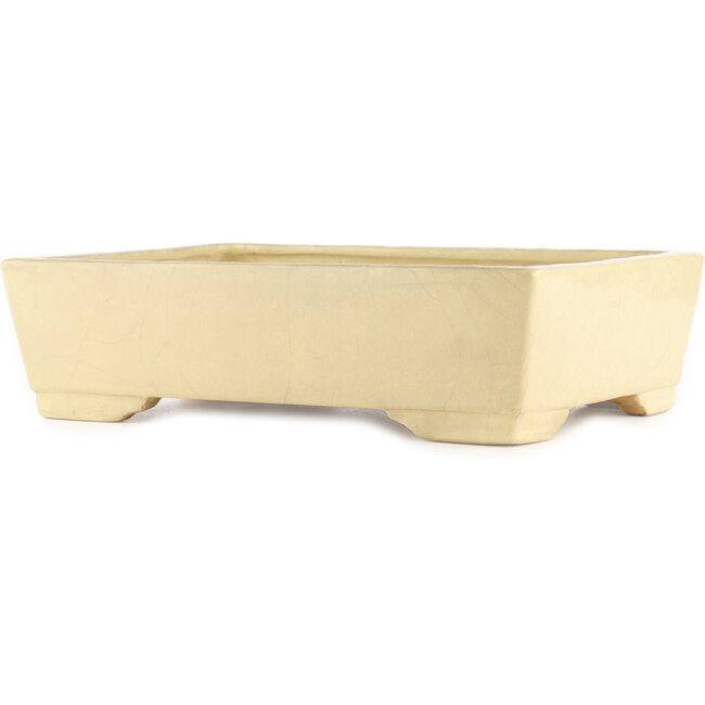 Rechthoekige beige bonsai pot van Shuhou - 375 x 275 x 100 mm
