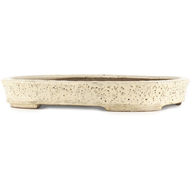 Ovale beige bonsai pot van Shuhou - 350 x 255 x 45 mm