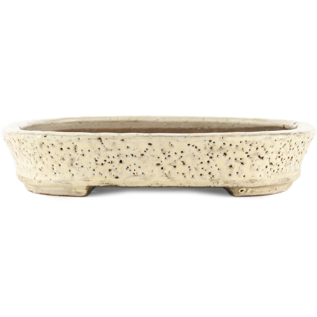 Vaso bonsai ovale beige di Shuhou - 350 x 255 x 45 mm