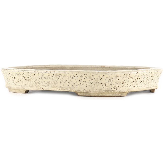 Vaso bonsai ovale beige di Shuhou - 350 x 255 x 45 mm
