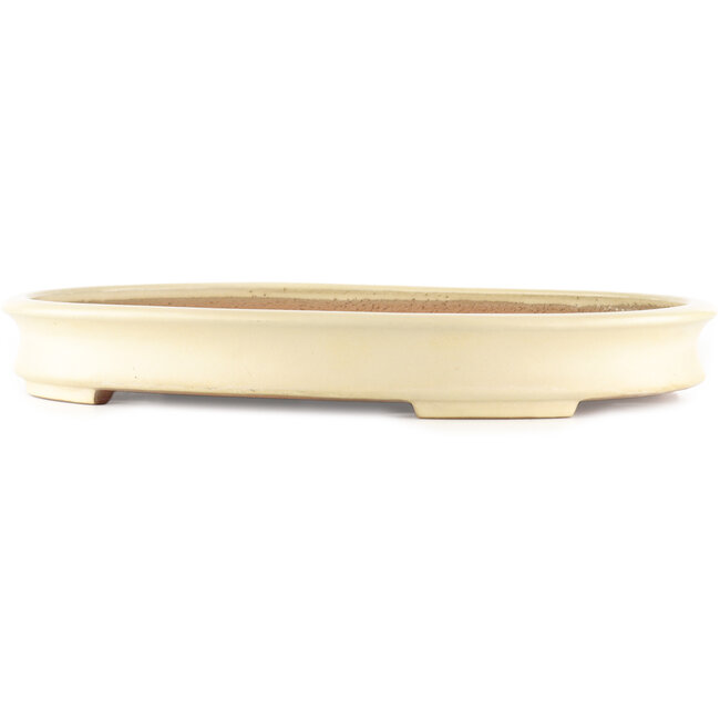Ovale witte bonsai pot van Yamafusa - 465 x 350 x 60 mm