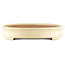 Oval white bonsai pot by Yamafusa - 465 x 350 x 60 mm