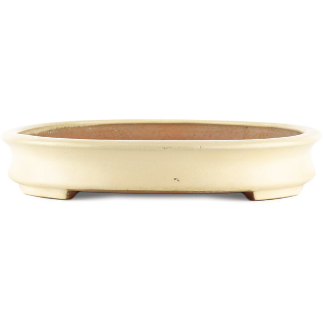 Vaso bonsai ovale bianco di Yamafusa - 465 x 350 x 60 mm