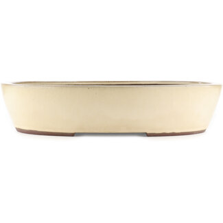  Yamaaki Maceta ovalada blanca para bonsái de 475 mm de Yamaaki, Tokoname, Japón