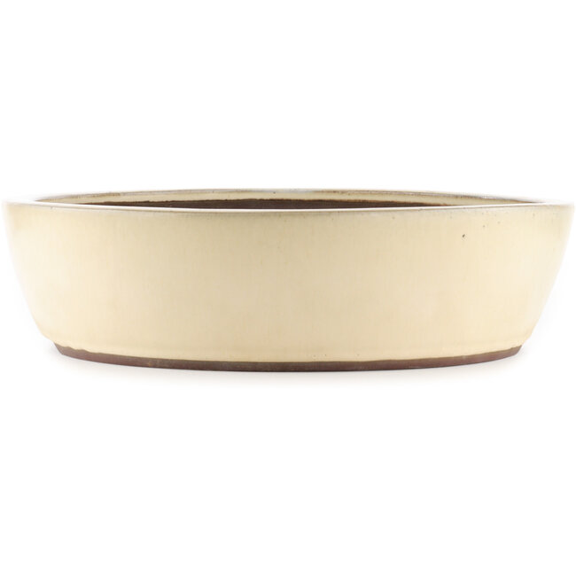 Maceta ovalada para bonsái de color blanco de Yamaaki - 475 x 400 x 100 mm