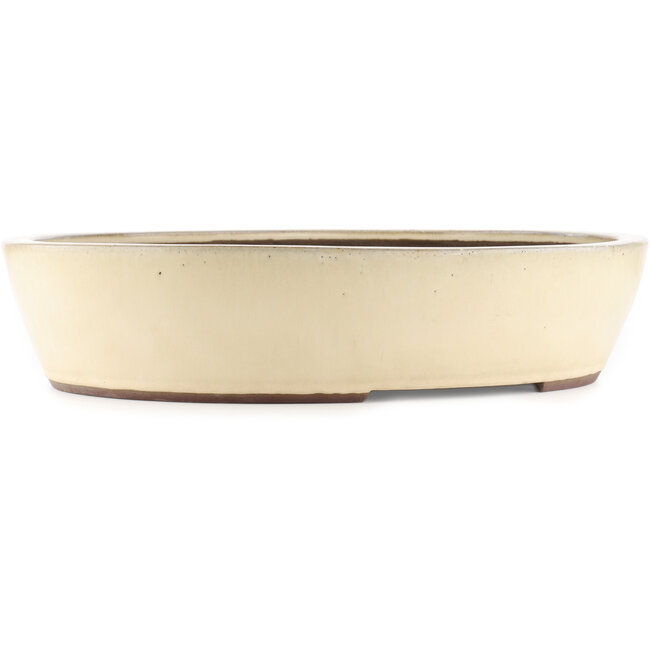 Pot à bonsaï ovale blanc de Yamaaki - 475 x 400 x 100 mm